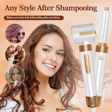 Фен Air Styler 7 в 1 з аксесуарами, портативний туристичний фен (White S)