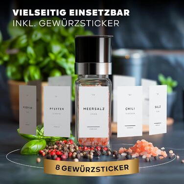 Набір баночок для спецій, 24 шт., чорний колір | Органайзер для спецій з 336 етикетками | Баночки для спецій кутові з дозаторами | Зберігання спецій для кухні | Сучасні дозатори та контейнери для спецій