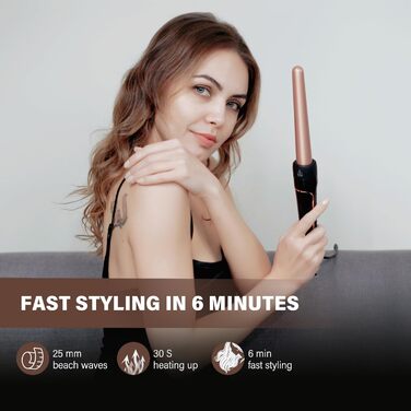 Набір для завивки волосся 5 в 1 Janelove - керамічний локонстаб 10-32 мм з різними насадками, регульована температура, рукавички та нейлонова сумка (Рожеве золото)