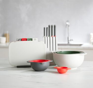 Набір ножів Joseph Joseph 5 шт. з нержавіючої сталі, червоний/сірий