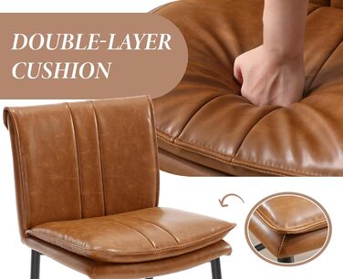 Набір з 2 барних стільців Chairus з PU шкірою, без підлокітників, для кухні, барної стійки, вітальні (зелений, коричневий)