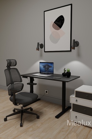 Комплект Mealux PowerDesk Lite Black + Leo Air Plus Black (арт. EVO-201 Lite W/W +Y 546 KB)