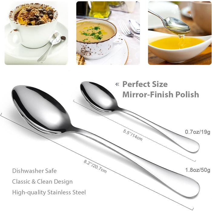 Набір столових приборів Ben & Bel на 6 осіб (24 шт.) з нержавіючої сталі – ніж, виделка, ложка, подарункова коробка, легко миється, придатний для миття в посудомийній машині