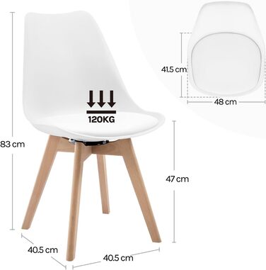 Стільці для їдальні WOLTU, набір 2 шт, з обертанням, з масиву дерева та штучної шкіри, до 100 кг, сучасний дизайн