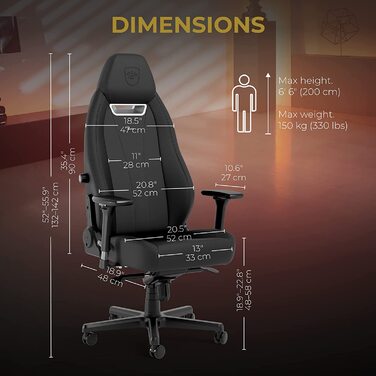 Крісла Legend TX Gaming Chair Anthracite - вантажопідйомність 150 кг, 4D підлокітники, синтетична шкіра