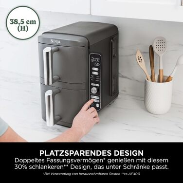 Фритюрниця Ninja Foodi FlexDrawer AF500EUCP: 7-в-1, Dual Zone, Airfryer з подвійними зонами, чорний & мідний колір