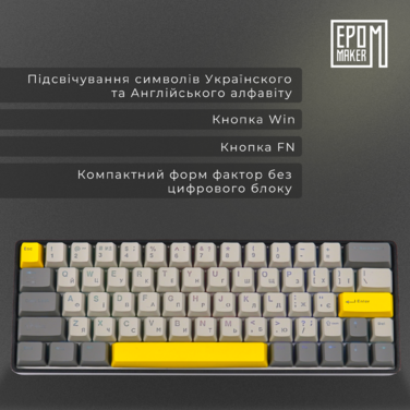 Клавіатура механічна бездротова EPOMAKER EP64 Mulan Black (EP64-B-M)