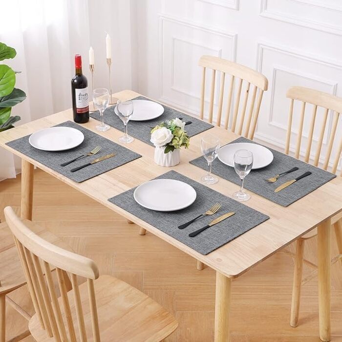 Текстильні серветки для столу Homaxy, 4 шт., темно-сірі, стійкі до високих температур, нековзні