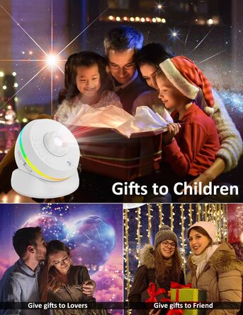 Проєктор зоряного неба VanSmaGo 8-го покоління Sternenhimmel Galaxy: Планетарій, нічник HD з обертанням 360° та таймером (білий)