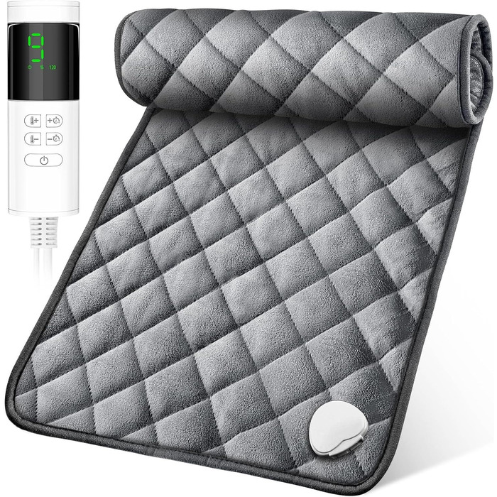 Електричний гріючий килимок 84 x 43 см з автовимкненням, 9 температурних режимів, таймер, для спини, шиї, плечей