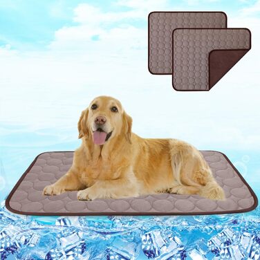 Охолоджуючий килимок для собак Oslueidy, 2 шт., літній, самоохлаждающийся килимок для собак, кішок, Килимки для собак, нековзний охолоджуючий килимок для собак, миється м'який килимок для домашніх тварин для собак, маленький, середній, великий (s, коричне