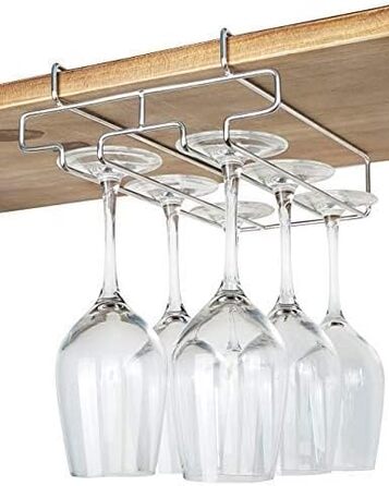Підставка для склянок BAFVT – 2-ярусна, з нержавіючої сталі, для кріплення під шафу, органайзер для зберігання склянок