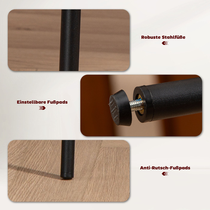 Стілець для обідньої зони HOMCOM з м'яким оббивкою, ергономічною формою сидіння, металевими ніжками та підставкою для ніг, бежевого кольору.