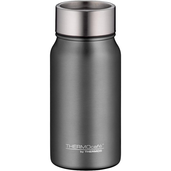 Термокружка THERMOcafé by THERMOS TC 0.35л, Stone Grey Mat, нержавіюча сталь, ізоляція, для кави з собою, не протікає, 8 год гаряча & 16 год холодна, для миття в посудомийній машині, BPA-Free
