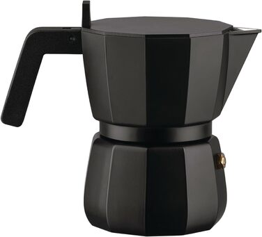 Кавоварка мока Alessi Moka DC06/6 B - 3 чашок, чорний колір, з алюмінію, дизайн