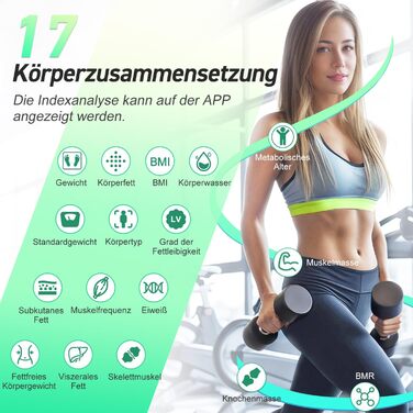 Цифрова вага для людей з Bluetooth, ваги-аналізатор складу тіла: вимірювання жиру, ІМТ, м'язової маси, пульсу, води, білка, ваги кісток, BMR