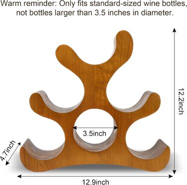 Стелаж для вина на 6 пляшок, підлоговий, для шафи, комори, бару, кухні (коричневий)