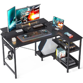 Г-подібний письмовий стіл, ігровий стіл з полицею, 120x80x88см