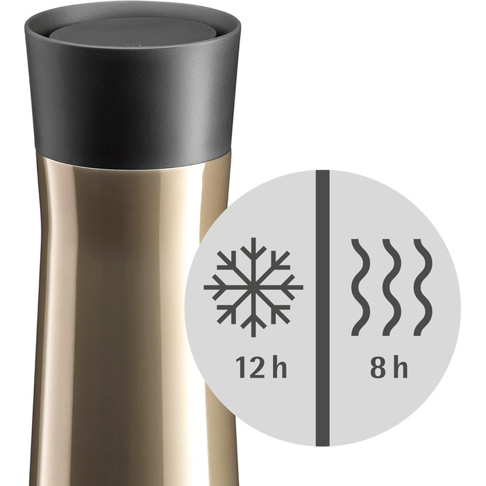 Термокружка WMF Impulse 350 мл, коричнева: автоматичний клапан, отвір 360°, зберігає тепло 8 год, холод 12 год