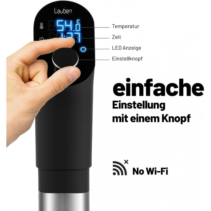 Lauben Sous Vide Stick SV01 - прецизійний кухонний термостат для дому | Sous Vide | 1200W