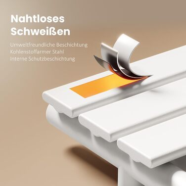 Електричний рушникосушар EMKE з термостатом, 1320x500 мм, білий, 800W