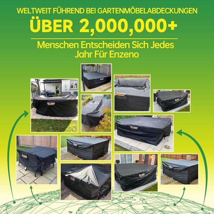 Чохол для садово-патіо меблів Enzeno, 242x182x100 см, водовідштовхуючий, 420D Oxford, захист від зими, для саду та тераси