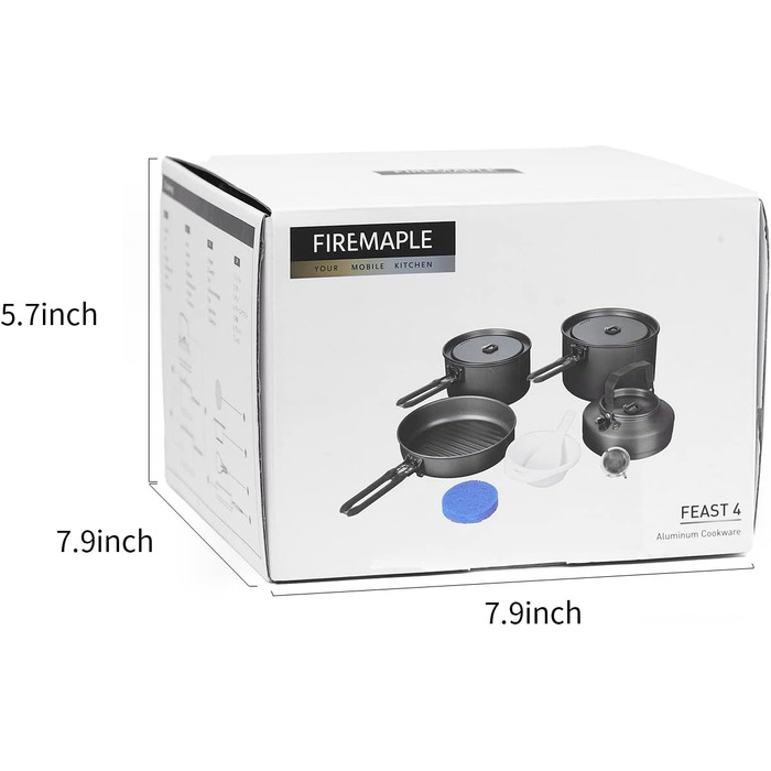 Набір кухонного посуду Fire-Maple Feast 4 для кемпінгу та відпочинку на природі (на 4-5 осіб)
