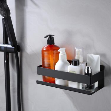 Полиця для душу без свердління - 2 шт. з нержавіючої сталі, органайзер для ванної кімнати, тримач для шампуню без свердління, 2 шт., чорний
