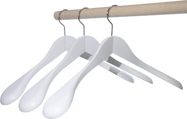Вішалки для одягу Hagspiel, 5 шт. Дерев'яна вішалка для одягу, Вішалка для пальто, наплічна вішалка, пофарбована в натуральний колір (5 шт. білого кольору)
