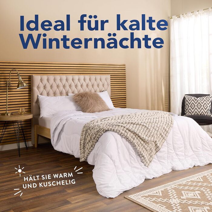 Чотирисезонна ковдра John Cotton 155x220 см - дихаюча 3-в-1 ковдра для літа та зими | Сертифікат Oeko-Test | Тепла ковдра | Ковдра 155 x 220 см