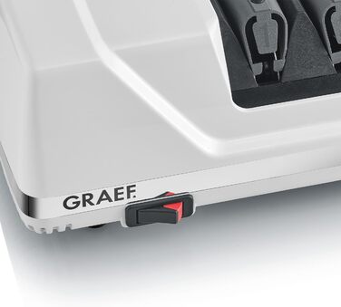Електричний точило для ножів GRAEF CC120, 3 рівні заточування, алмазне напилення, для кухонних та мисливських ножів, білий