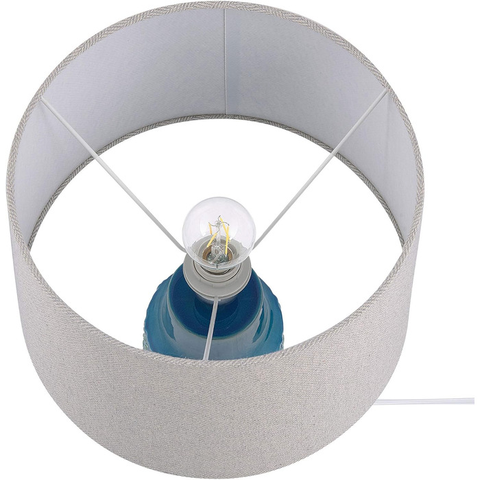 Декоративна настільна лампа Beliani Thaya, кераміка/поліестер, блакитна