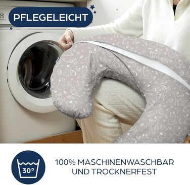 Подушка для вагітних XXL Niimo & подушка для годування - подушка для тих, хто спить на боці, з чохлом з 100% бавовни, зручна подушка для дорослих, подушка для підтримки, (200 см x 70 см) (Сірий ліс, подушка для годування)