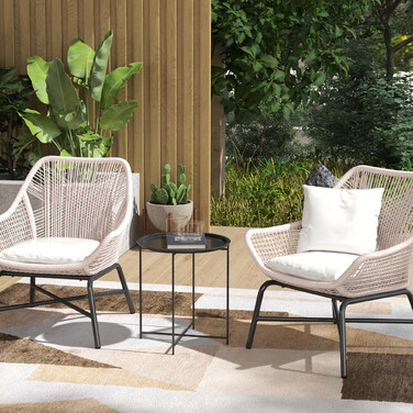 Outsunny Side Table Складаний садовий стіл Ø46 x 50 см Круглий стійкий до погодних умов балконний стіл зі складними ніжками столу Кемпінговий стіл Розкладний стіл Журнальний столик для вітальні Офіс Відкритий Закритий чорний