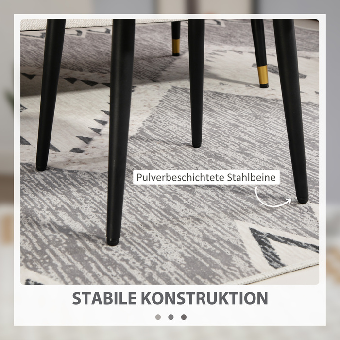 HOMCOM Footstool Квадратний табурет з кашеміровим виглядом, підставка для ніг зі сталевими ніжками, ідеально підходить для вітальні та спальні, світло-сірий