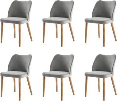 Набір кухонних стільців HULALA HOME (6 шт., сірий) - для вітальні, спальні, їдальні