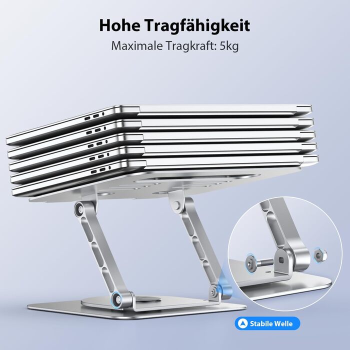 Підставка для ноутбука CreaDream: регульована, 360° обертання, для 10-17