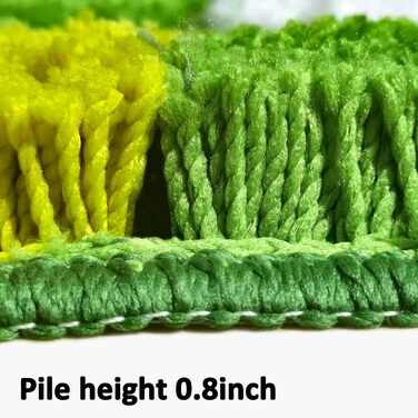 Килимок для ванної кімнати з м'яким зеленим мохом, 152 x 61 см, Boho стиль, антиковзаюча, швидковисихаюча, для ванної, кухні, спальні, умивальника