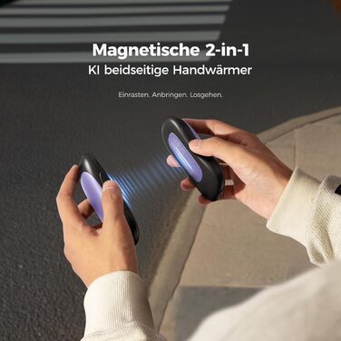 Електричні грілки для рук OCOOPA 2 шт. 10000mAh, Powerbank USB, багаторазові, 4 режими нагріву, до 58°C, подарунок для чоловіків, для гольфу, полювання та кемпінгу, UT3 PRO (Чорний_ фіолетовий)