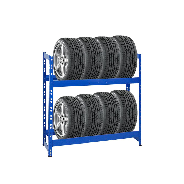 Стелаж для шин PROREGAL Tiger: 100x110x35 см, 150 кг навантаження, 8 шин, 2 рівні, блакитний