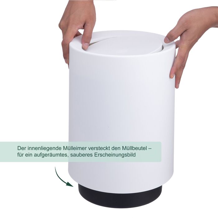 Відро для сміття Relaxdays з кришкою-качалкою, 13 літрів