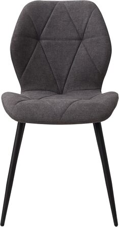 Стільці для їдальні GrandCA HOME, оббиті, скандинавський стиль, метал, ромбоподібні подушки, сірі (2 шт.)