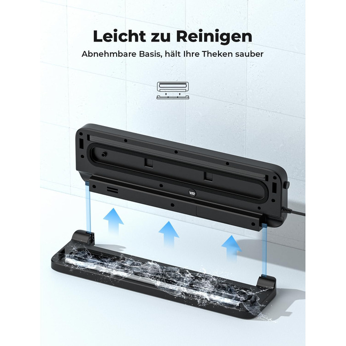 Вакууматор 5 в 1 для продуктів, вакуумний пакувальник з 10 пакетами та шлангом, пристрій для запаювання пакетів (шов 30 см)