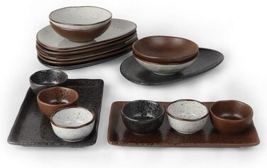 Arena Jet Porcelain на 4 персони (18 шт.) RT Breakfast Set, чорний)