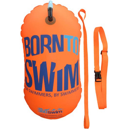 Буксирний буй Borntoswim для дорослих унісекс для плавців світлий захисний буй без сушильного мішка 28 х 49 см помаранчевий