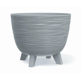 Квітчар BirnePower Furu Ø 39,5 см, антрацит: круглий горщик для квітів 26л з виглядом соснової хвої, пластиковий, стійкий до погодних умов, для дому та саду, сучасний дизайн (розмір 400), сірий 29 см