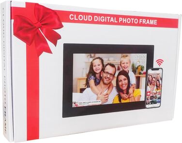 Frameo Цифровий фоторамка 10.1 дюйма з Wi-Fi, HD сенсорний екран, 16GB пам'яті, автоматичне обертання, підтримка фото та відео, настінний монтаж