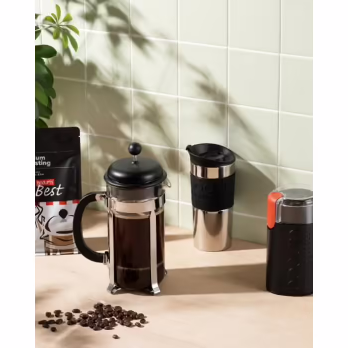 Кавник френч-прес Bodum Caffettiera, 1 л, чорний (1918-01), Чорний, 1000