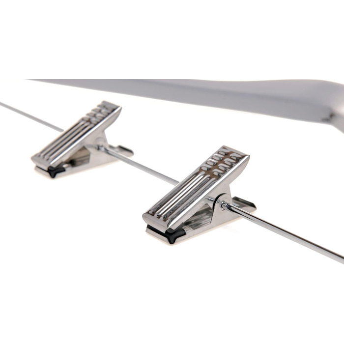 Дерев'яні вішалки для одягу з кліпсами, міцне дерево, вішалка для штанів, регульовані металеві кліпси, поворотний гачок, для пальто, жакети, блузи, костюми (сірий, 20 шт.)