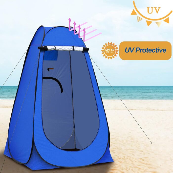 Намет для туалету TUKAILAI для кемпінгу, душовий намет, Pop-Up, 150x150x190 см, блакитний